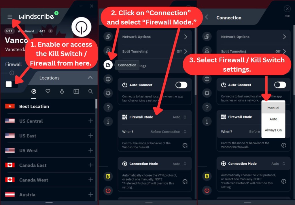 How to enable Windscribe Firewall or Kill Switch on Windows