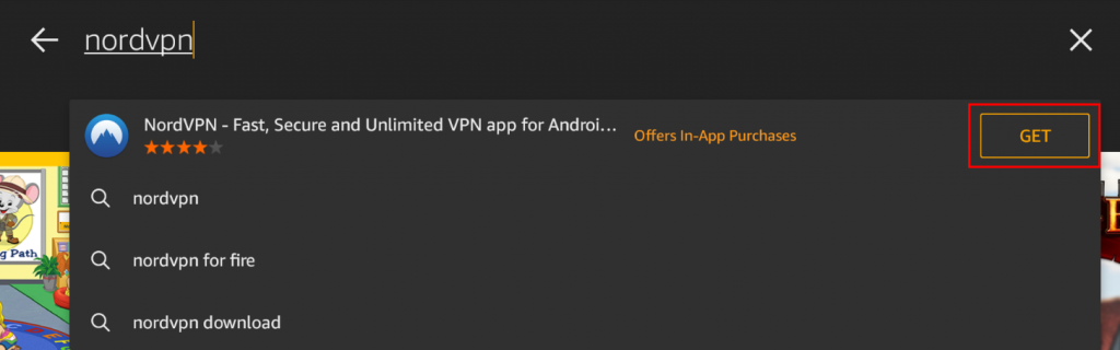 NordVPN in Amazon Appstore