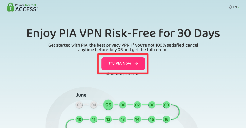PIA Trial Landing Page